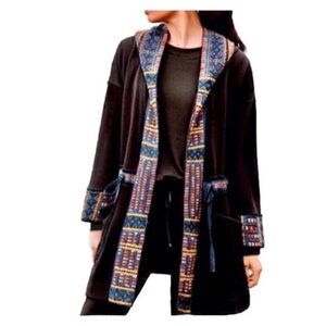 Oversized sz S Johnny Was Tia Tribal Hooded Embroidered Anorak Coat Jacket